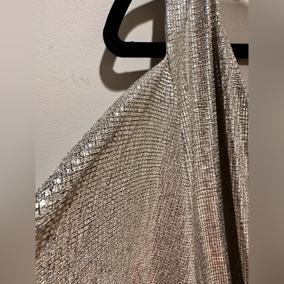 RACHEL Roy Wrap Gold Metallic Off Shoulder Dress - Picture 7 of 12